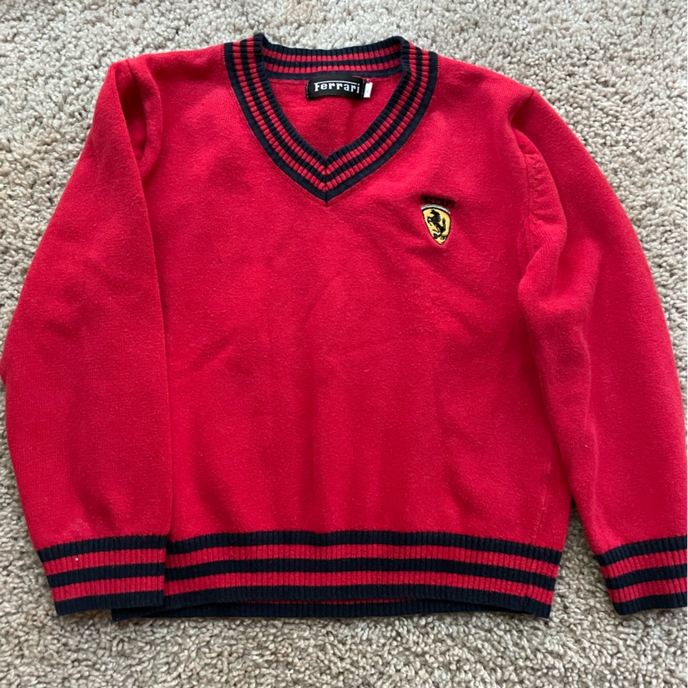 Boys red Ferrari sweater